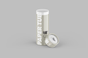 Opened Paper Tube Mockup 40x122mm