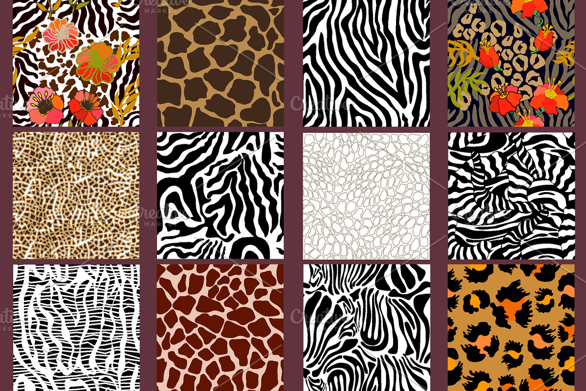 Safari Set. Seamless Animal Prints, a Pattern Graphic by Svetlana Kononova (Photo 2 of 9)