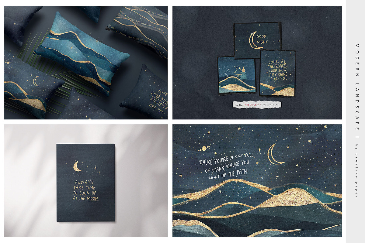 Galaxy & Landscape Modern Bundle, a Background Graphic by by creative paper (Photo 10 of 14)