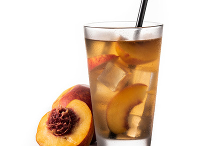 Glass of peach tea with ice cubes, a Food & Drink Photo by etorres69