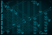 Industrial pipes and valves Set, an Illustration by Blacklight (Thumbnail 4 of 6)