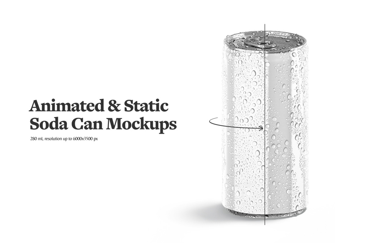 280ml Can Animated Mockup, a Packaging Mockup by rebrandy (Photo 2 of 11)