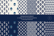 Blue Indian Block Print: All Over, a Pattern Graphic by StabuLaRasa illustration (Thumbnail 2 of 2)
