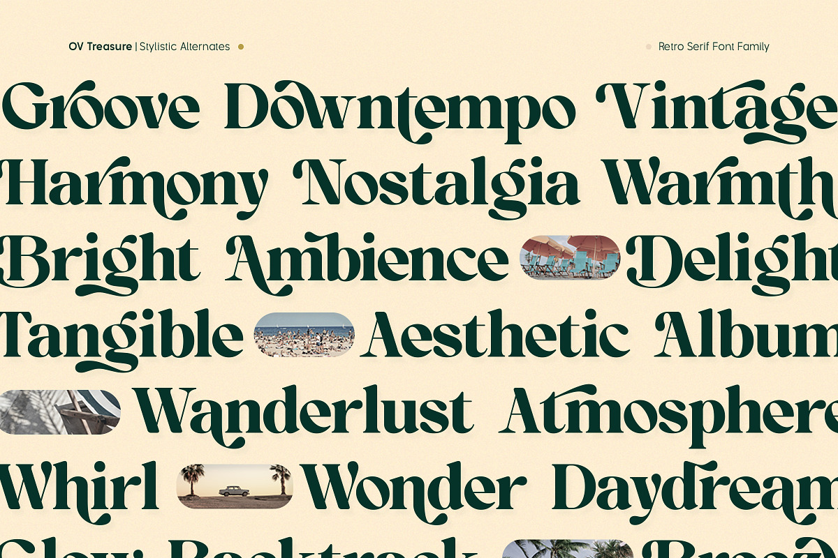 OV Treasure Retro Serif Font Family, a Serif Font by OV Type (Photo 6 of 21)
