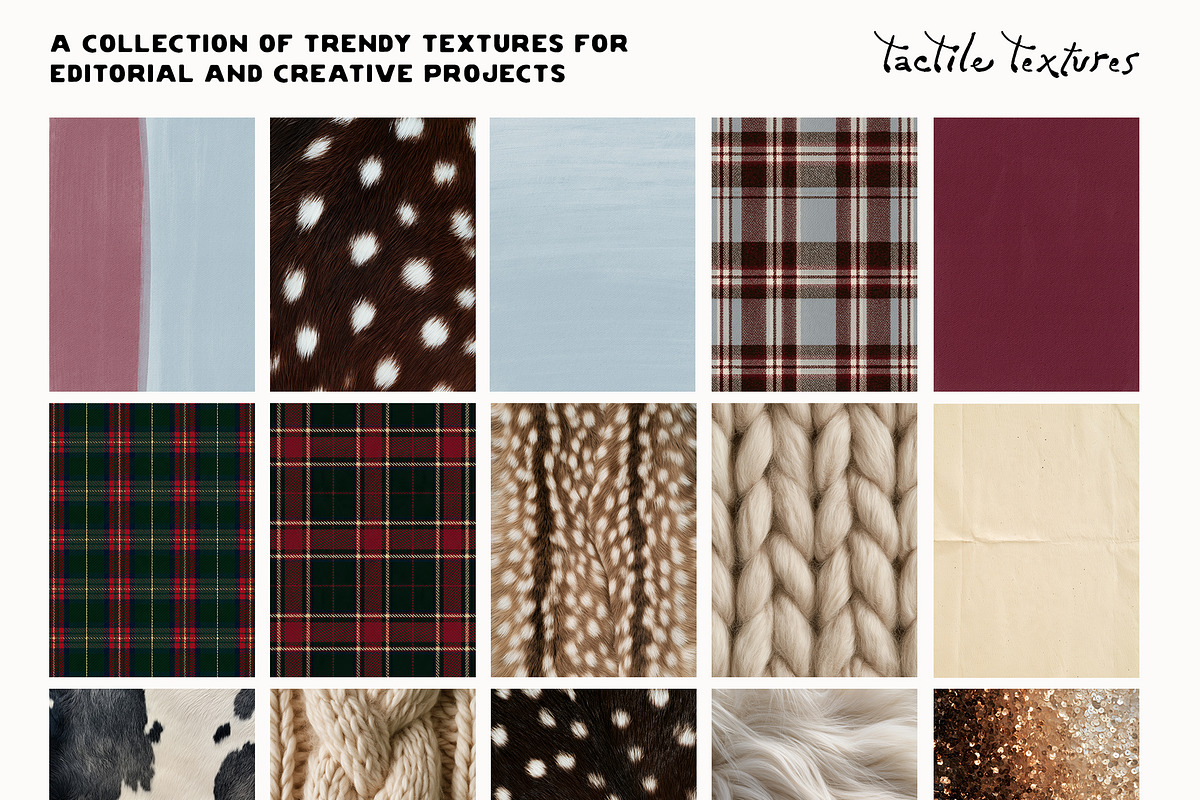 Tactile Textures: Deer, Plaid, Paper, a Texture Graphic by Lana Elanor (Photo 9 of 12)