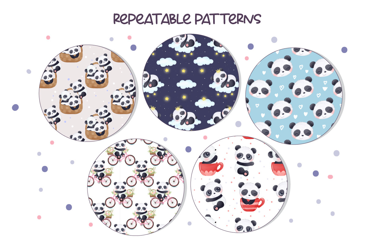 Cute Baby Panda Seamless Patterns, a Pattern Graphic by DrawStudio1988 (Photo 5 of 7)