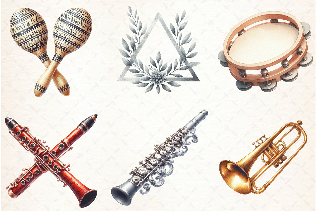 Musique Instrument Clipart-1, an Illustration by Libby Wishes (Photo 4 of 6)