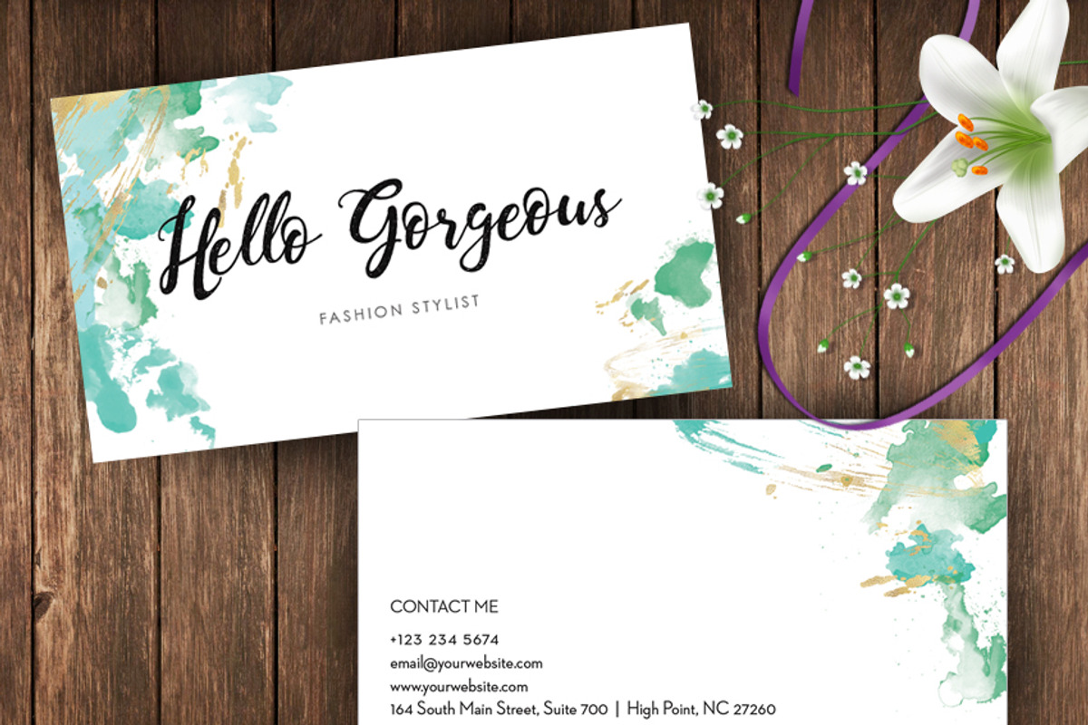 Abstract Water Colour Namecard- ID41, a Business Card Template by AIW SOLUTIONS (Photo 1 of 5)