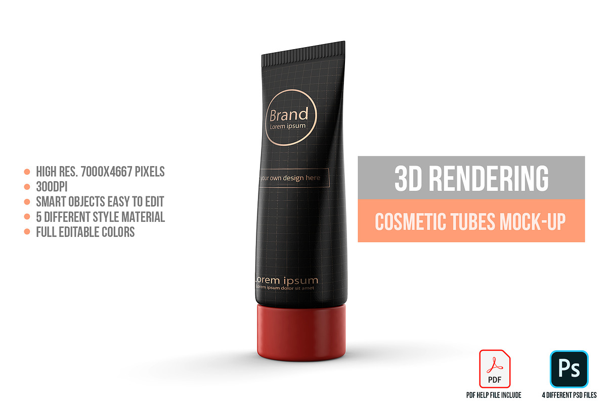 3D Rendering Cosmetic Tubes Mock-up, a Packaging Mockup by graystudio (Photo 25 of 50)