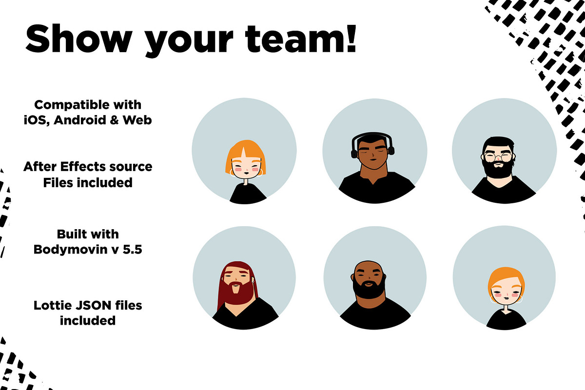 18 SVG animated avatars, a Person Illustration by PATCHPO (Photo 2 of 5)