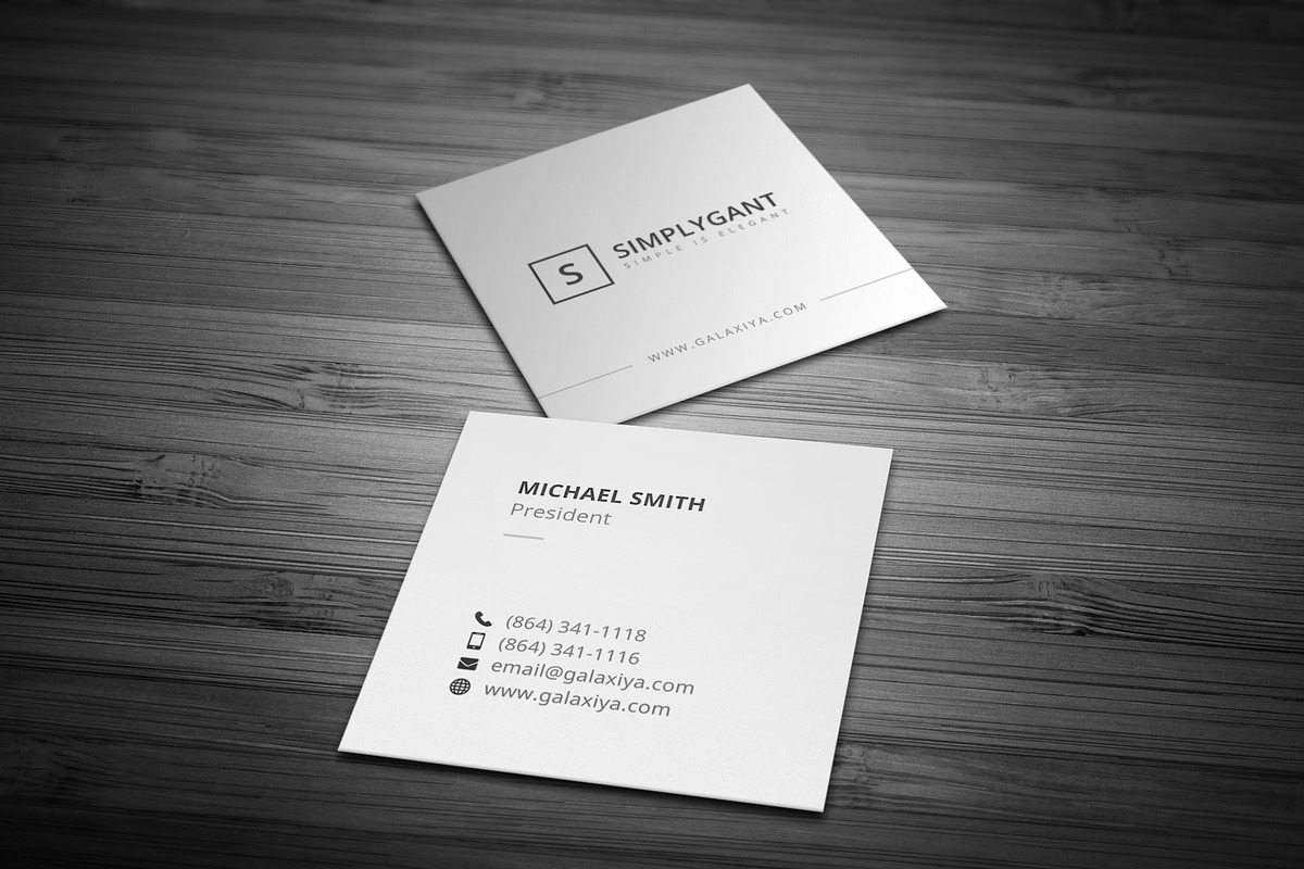 Minimal Square Business Cards, a Business Card Template by Galaxiya (Photo 11 of 13)
