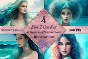 Sea Witches - 4 AI-Gen Illustrations, a Person Illustration by Sapphire X Designs (Thumbnail 1 of 3)