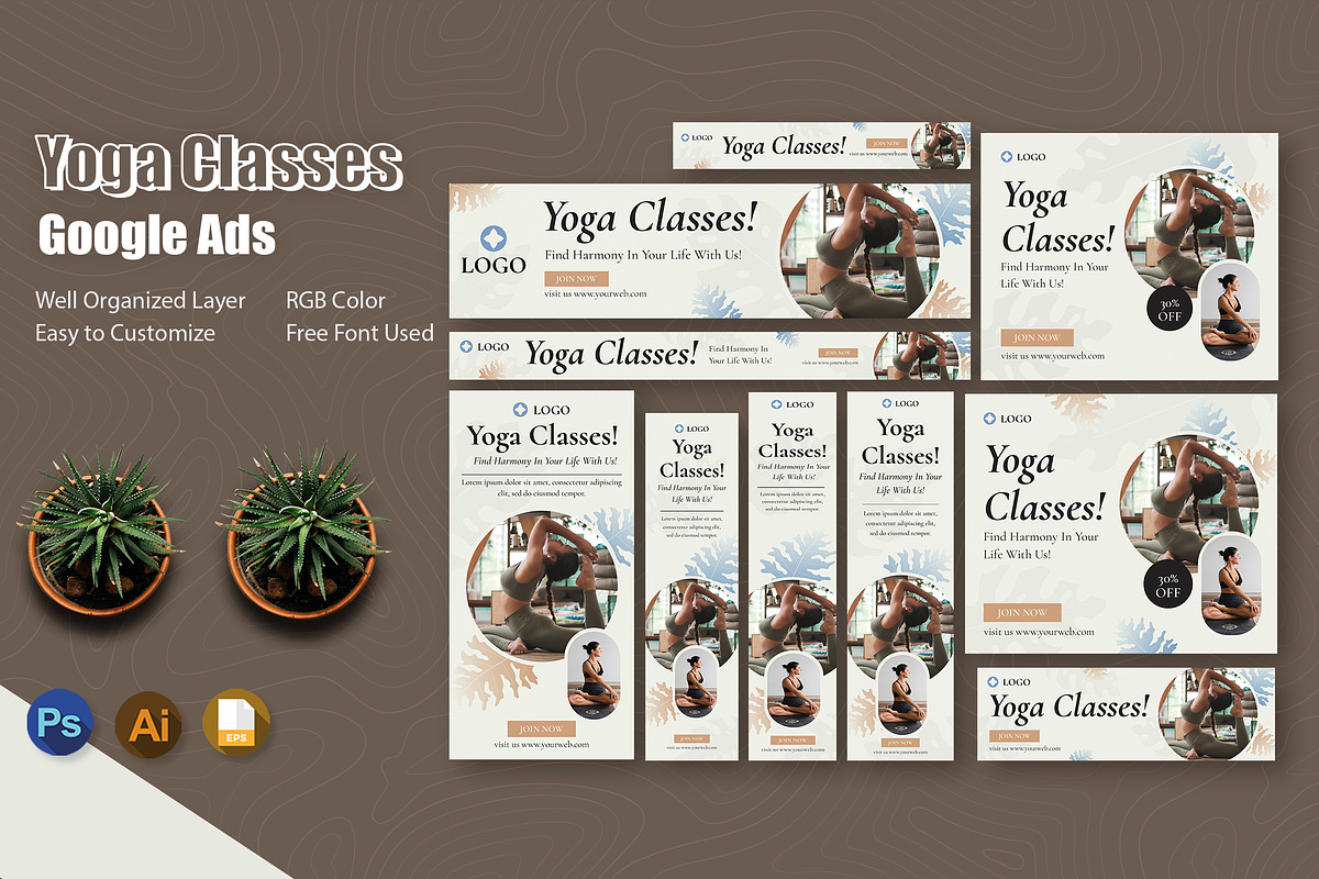 Yoga Class Google Ads, a Websites & App Template by Esensifiksi.studio (Photo 1 of 3)