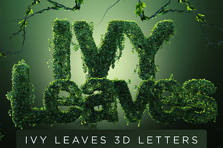 PSD Ivy Leaves 3D Letters