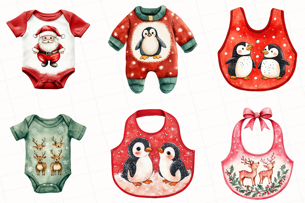 Christmas Baby Clothes Clipart, an Illustration by OK Design (Photo 2 of 5)