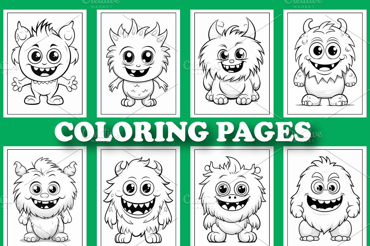 200 Cute Monster Coloring Pages for, a Stationery Template by Design Station (Photo 4 of 6)