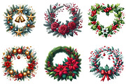 Watercolor Christmas Wreath Clipart, an Illustration by DreamArtGraphic (Thumbnail 4 of 5)