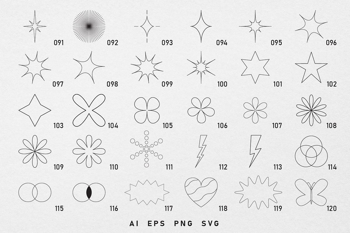 128 abstract Y2K vector shapes, an Object Graphic by Valeria Soloveva (Photo 5 of 6)