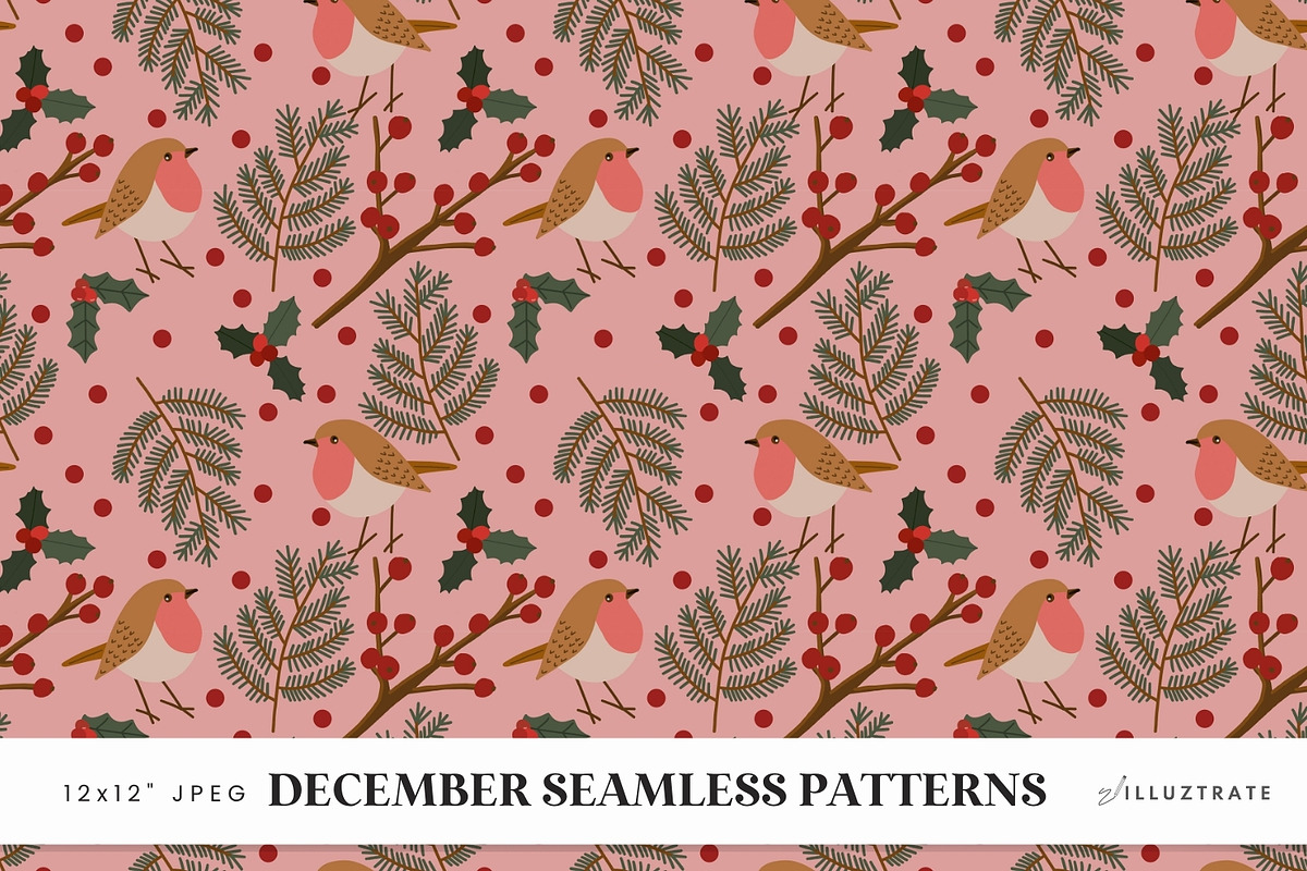 Festive Christmas Pattern Pack, a Pattern Graphic by illuztrate (Photo 3 of 5)