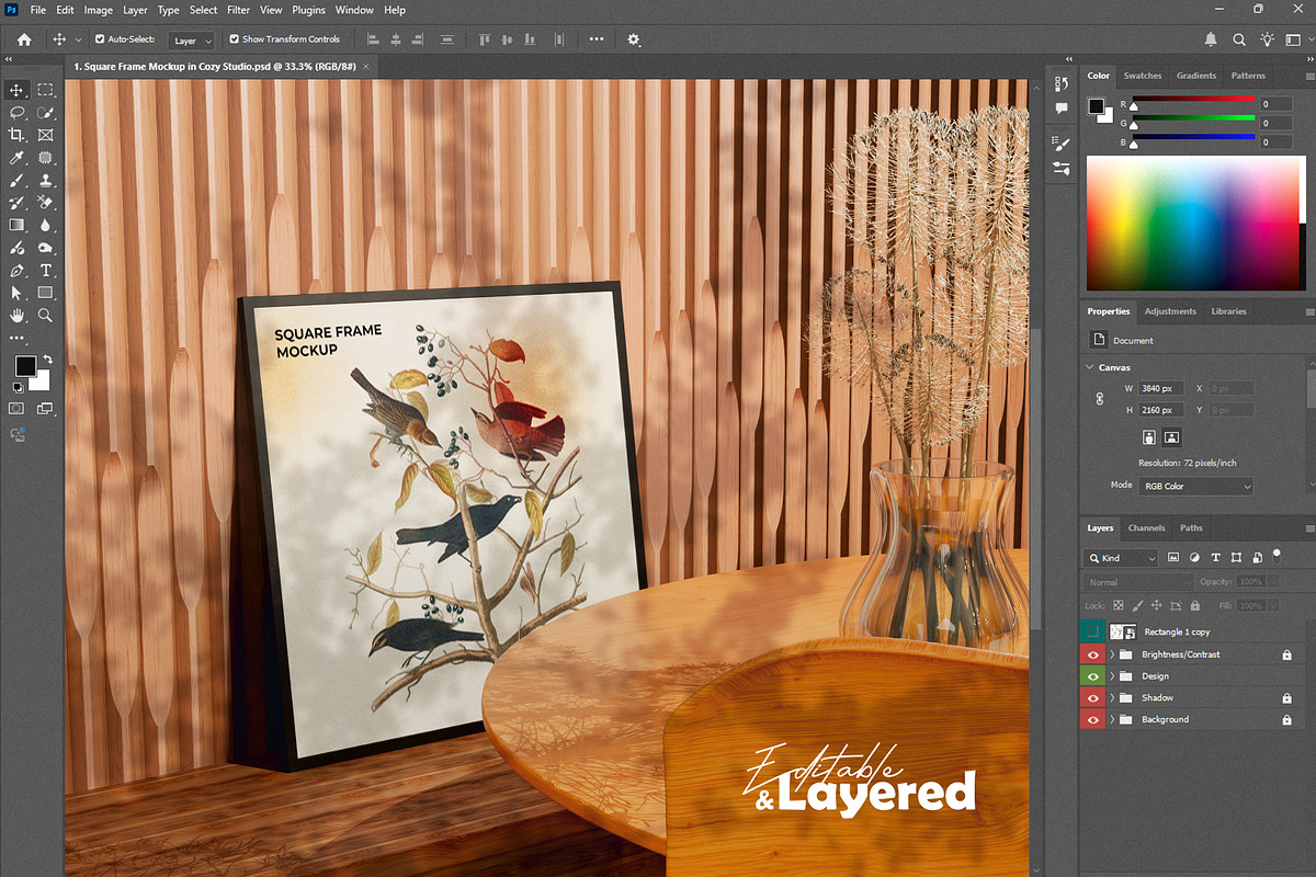 Square Frame Mockup in Cozy Studio, a Household Mockup by Mehedi Hasan (Photo 5 of 9)