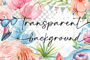 Pool Party Clipart Watercolor, an Illustration by BigCakeBee (Thumbnail 2 of 4)