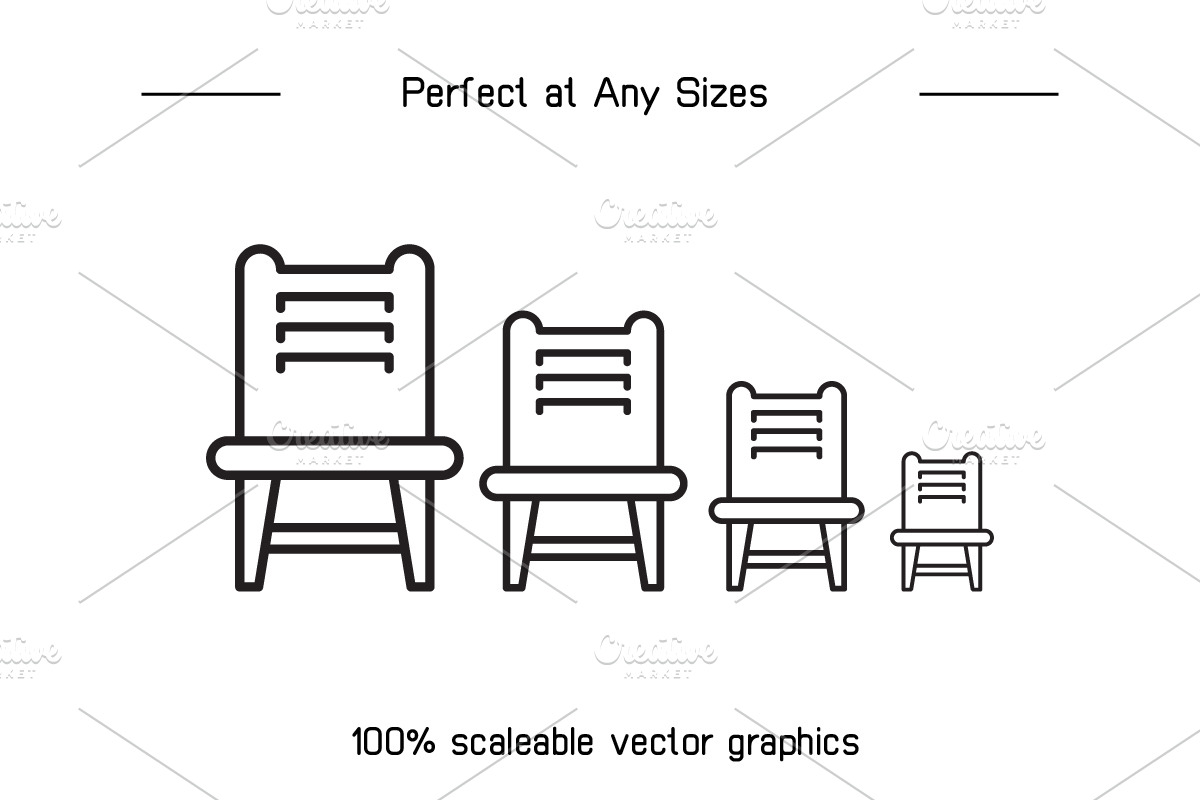 Chair and Seating Icons, an Outline Icon by Designfour (Photo 7 of 7)