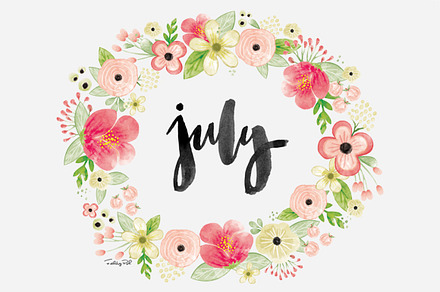 Watercolor Floral Wreath 1