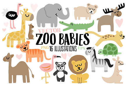 Zoo Babies - Animal Illustrations