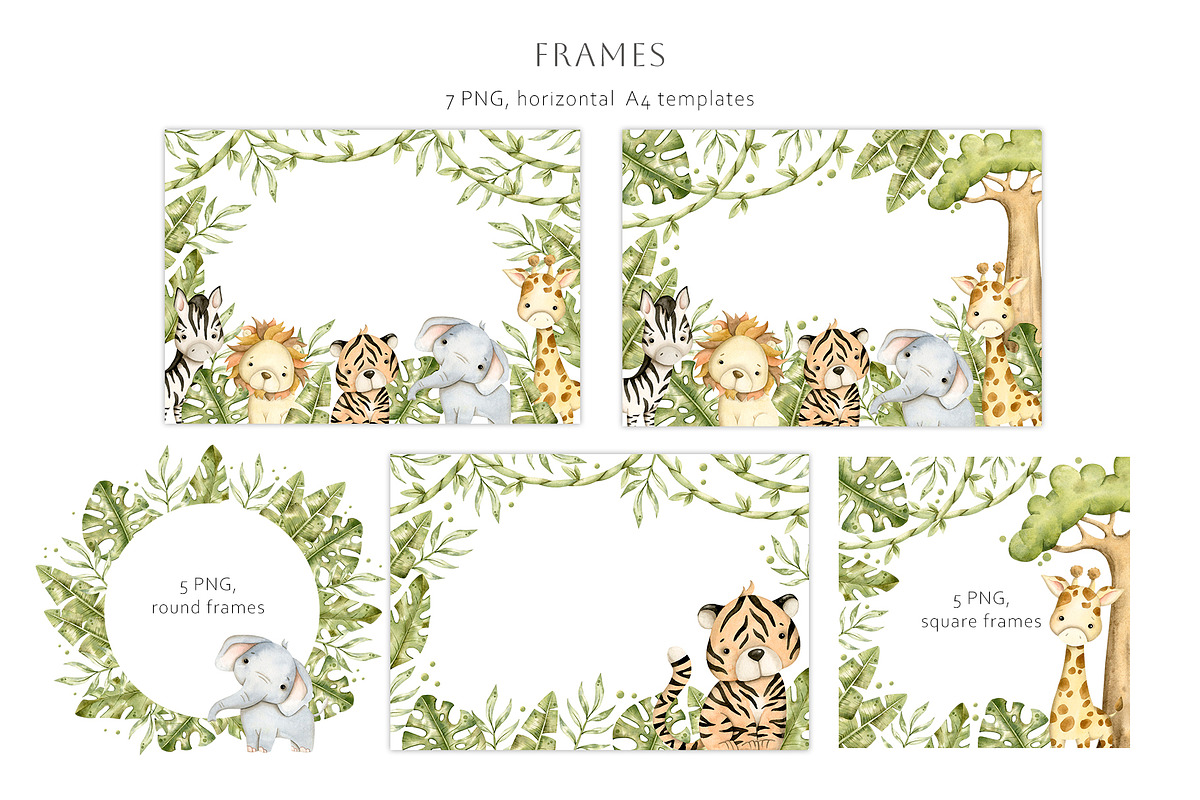 Safari animals, an Animal Illustration by NellyaEgorova (Photo 6 of 11)