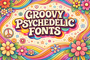 groovy psychedelic Retro fonts, a Script Font by RAHMAT (Thumbnail 7 of 8)