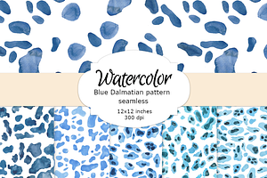 Blue dalmatian dog dots pattern