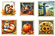 Watercolor Autumn Postage Stamp Clip, an Illustration by Designking (Thumbnail 2 of 5)