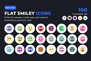 Flat Smiley Vectors, an Emoji Icon by Brickclay (Thumbnail 3 of 8)