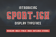 Sport-Ish Display Typeface, a Font by GlitzyGrapix (Thumbnail 1 of 13)