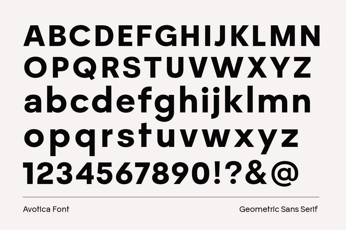 Avotica - Geometric Font Family, a Sans Serif Font by Yukita Creative (Photo 5 of 9)