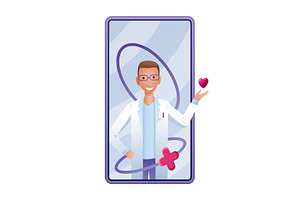 Online medical services mobile, a Healthcare Illustration by Things for designers