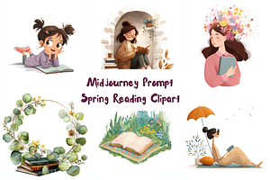 Prompt Spring Reading Clipart, a Seasonal Illustration by Creative design