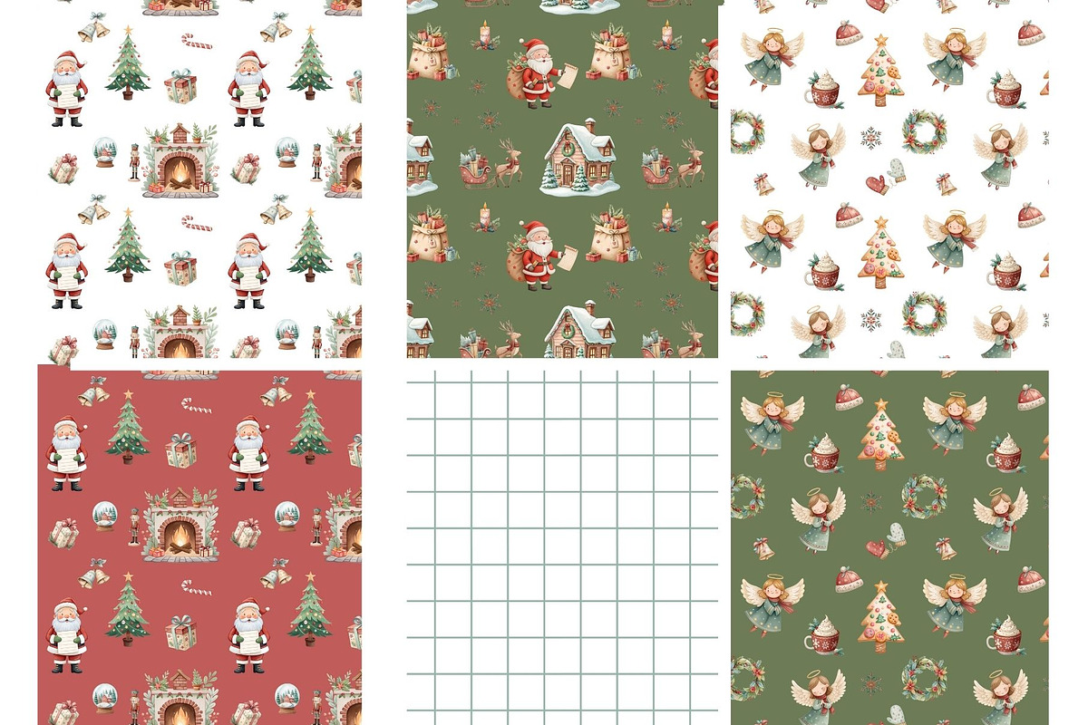 Cute Christmas Digital Papers, an Illustration by MockupWizard (Photo 4 of 4)