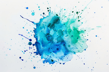 Hand painted blue and green watercol, a Background Photo by Pixeness