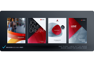 Creative design of brochure set, abstract annual report, horizontal cover