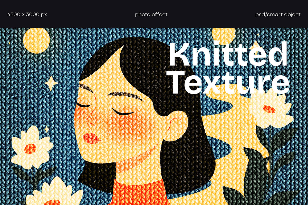 Cozy Knitted Texture Photo Effect, a Layer Style Add-On by tatiankaart (Photo 1 of 8)