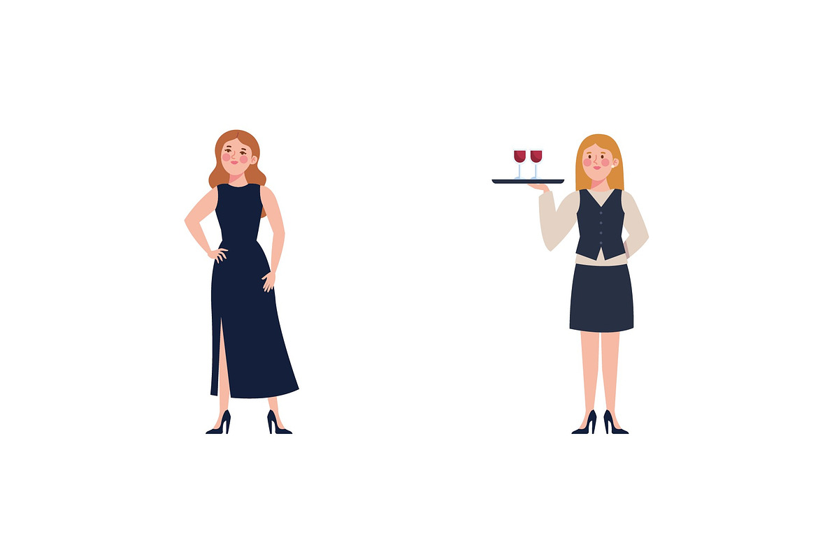 Casino People Illustration Set preview 3