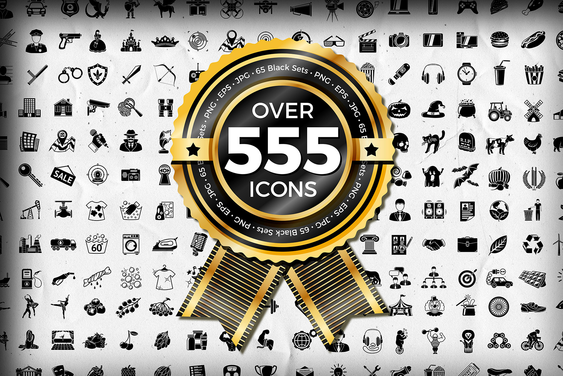 Mega Black Icons Pack - EPS, PNG, an Icon by Tashal