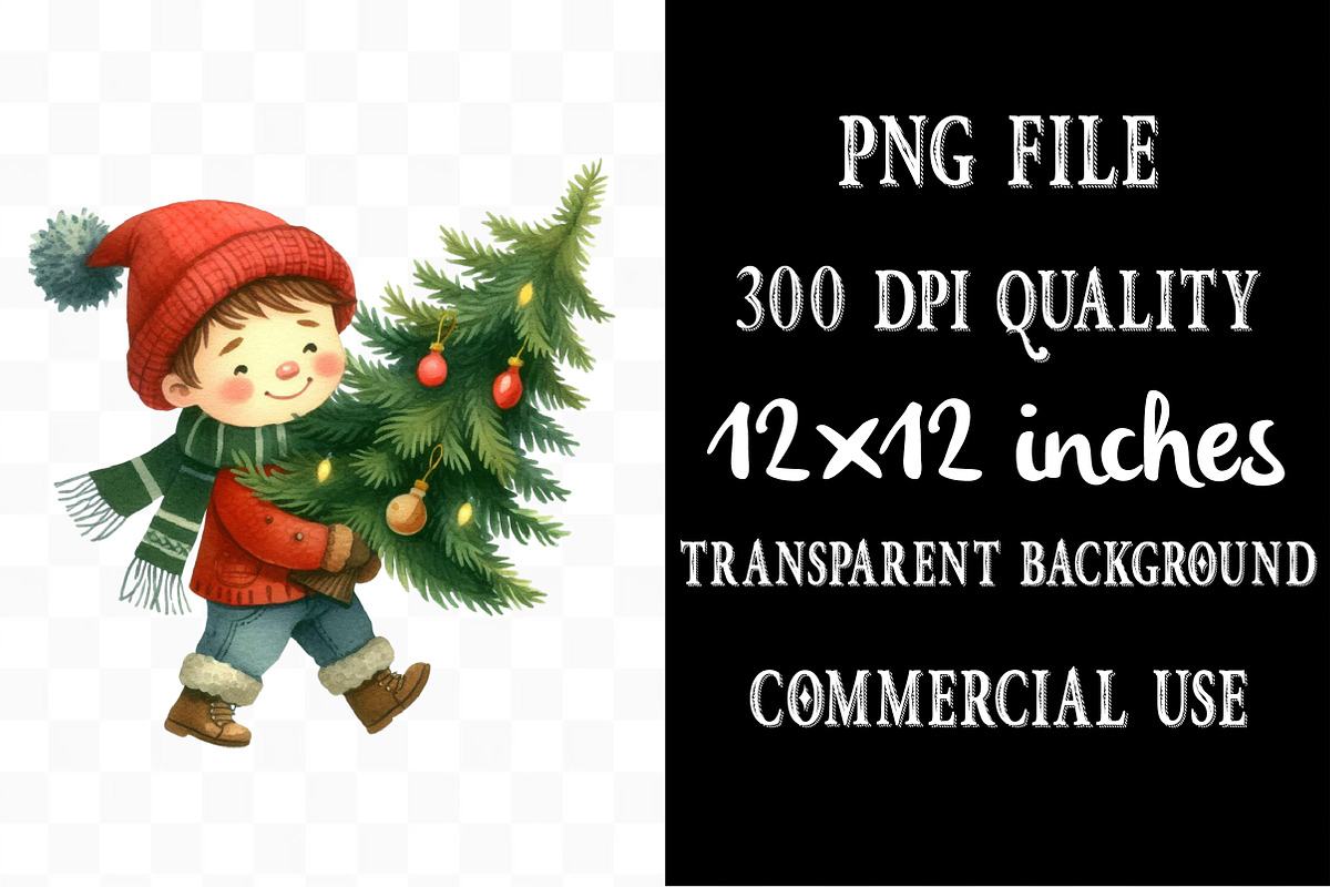 Whimsical Christmas Kid Clipart, an Illustration by Designking (Photo 4 of 5)