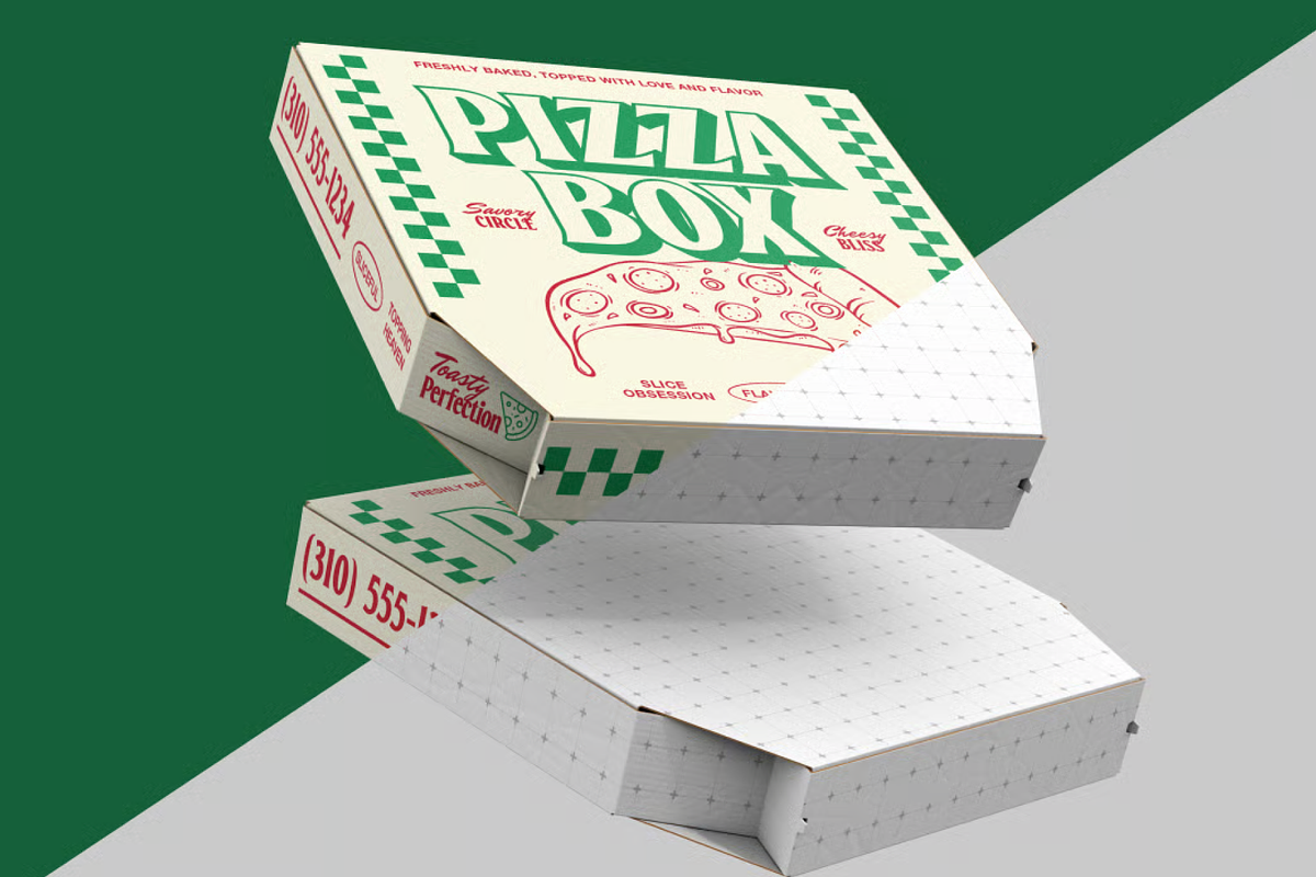 Pizza Delivery Box Mockup, a Packaging Mockup by graphicsauce (Photo 2 of 4)
