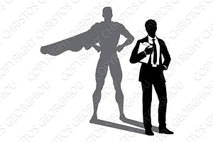 Superhero Business Man With Super, a Person Illustration by Christos Georghiou
