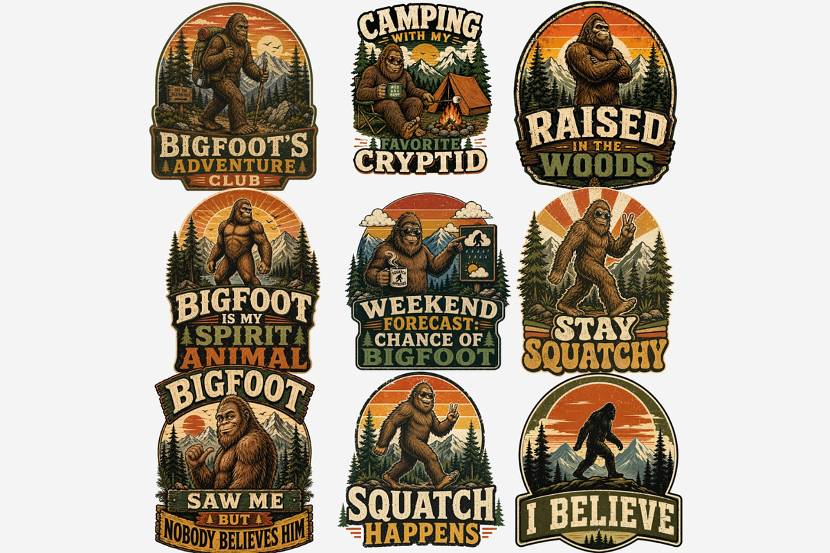 Funny Bigfoot Quote Bundle, a Seasonal Illustration by Tanya Kart (Photo 5 of 5)