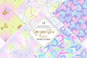 Gymnastics Basic Digital Papers