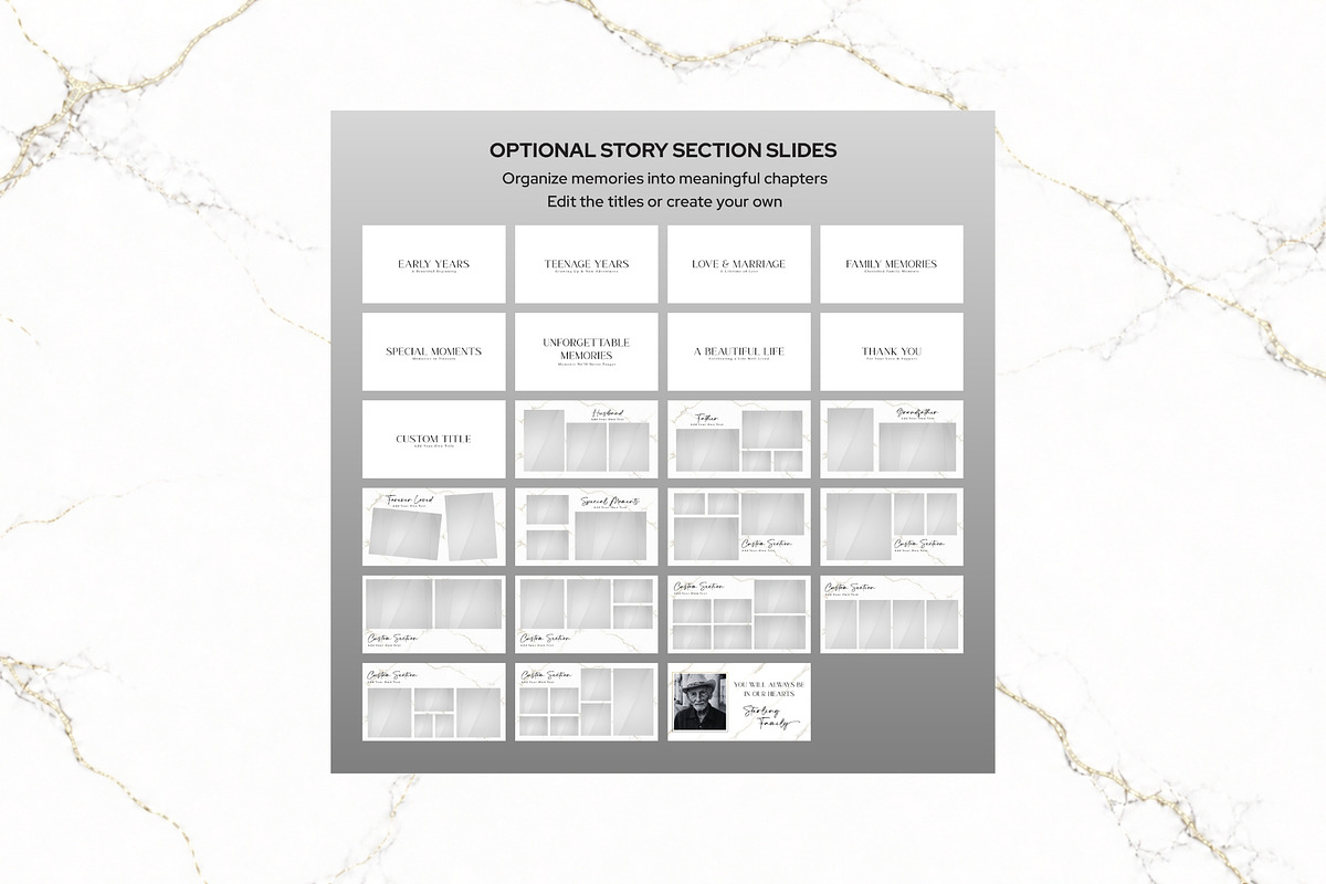 Funeral Slideshow B&W Canva FS001, a Presentation Template by TyphoonStudio (Photo 4 of 8)