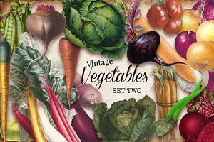 Vintage Vegetable Set 2